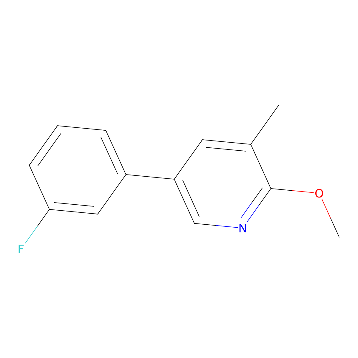 5-(3-Fluorophenyl)-2-methoxy-3-methylpyridine molecular structure, CAS 1214333-33-1