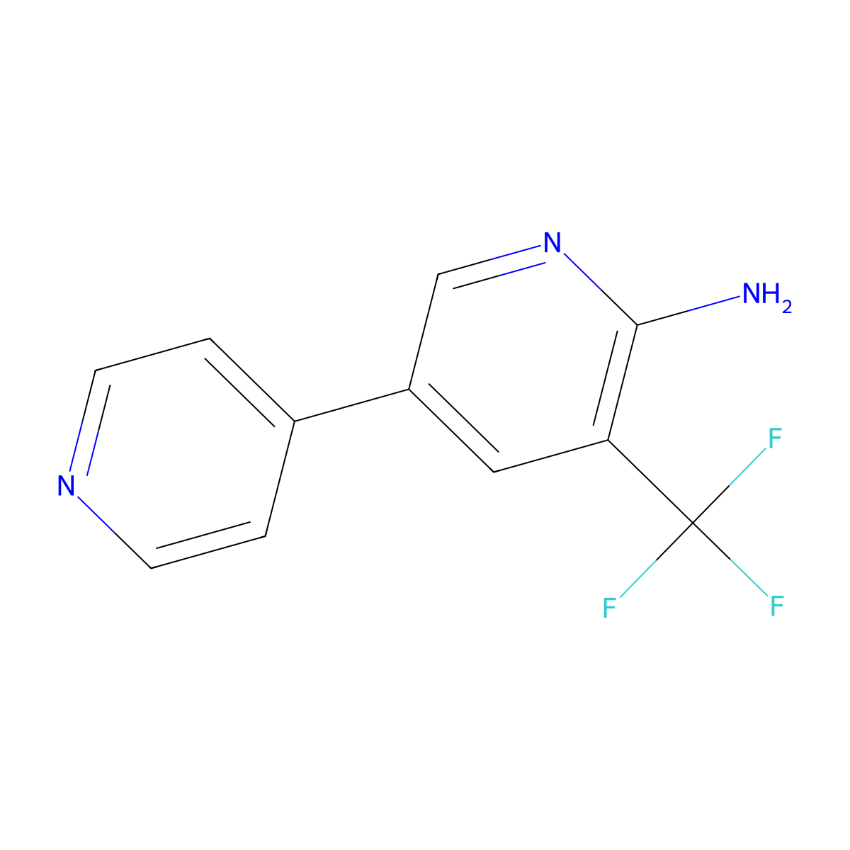 5-(Pyridin-4-yl)-3-(trifluoromethyl)pyridin-2-amine molecular structure, CAS 1214333-34-2