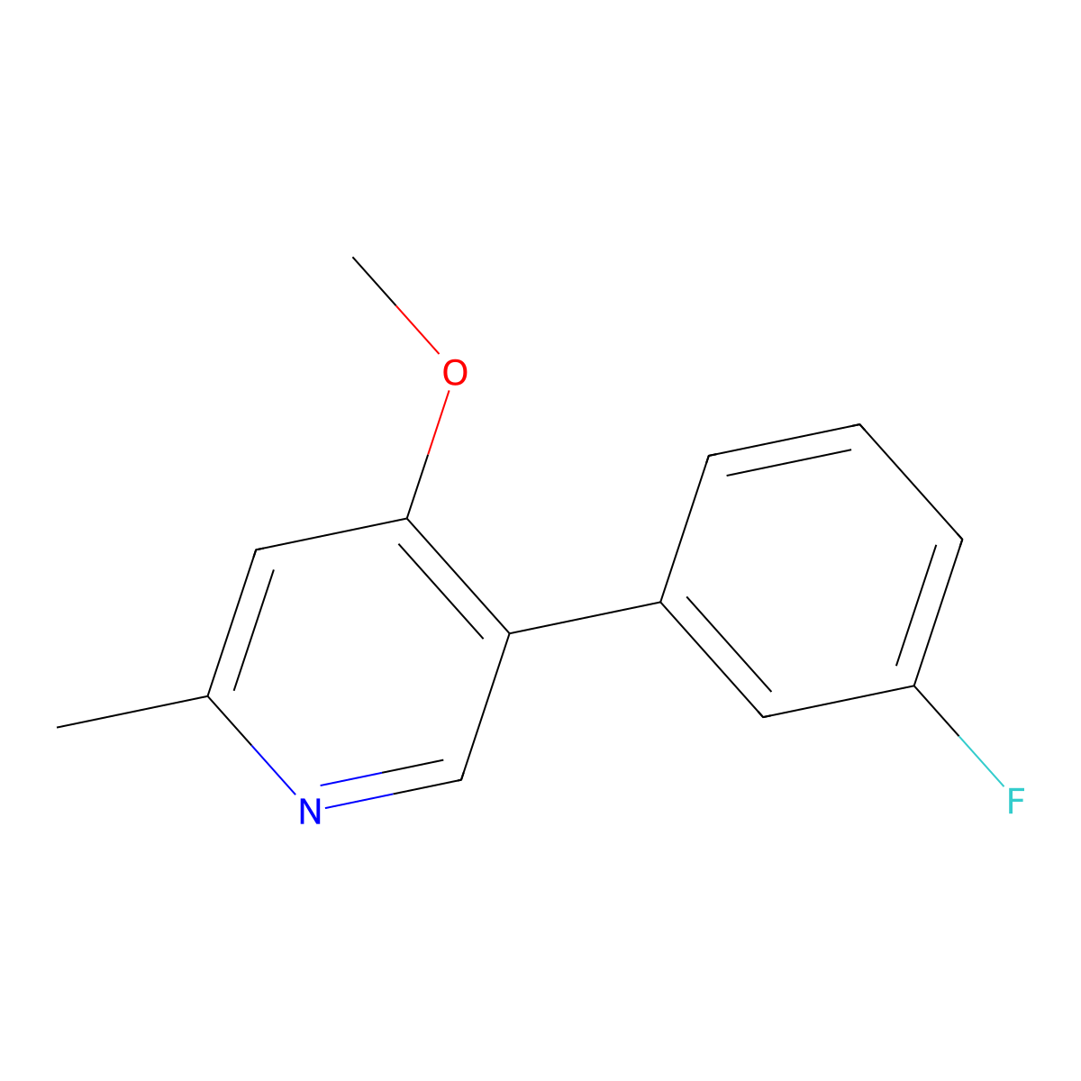 5-(3-Fluorophenyl)-4-methoxy-2-methylpyridine molecular structure, CAS 1214333-35-3