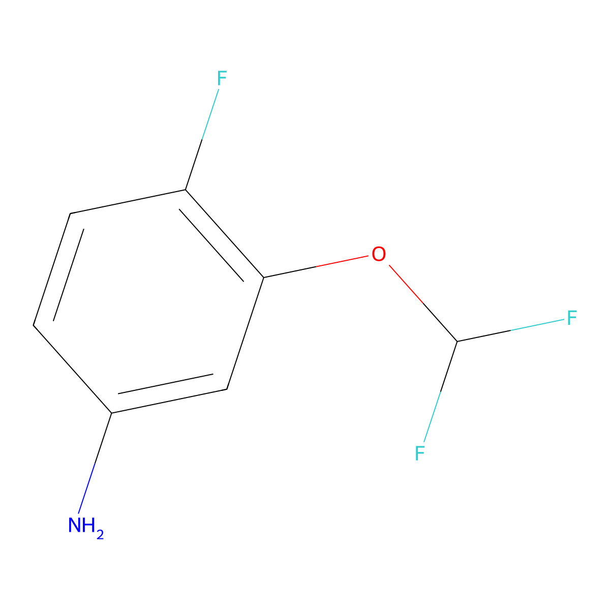 3-(Difluoromethoxy)-4-fluoroaniline molecular structure, CAS 1214333-37-5