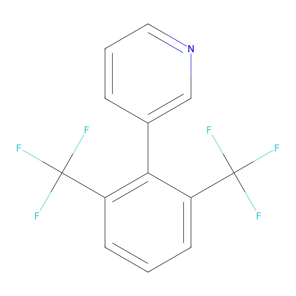 3-(2,6-Bis(trifluoromethyl)phenyl)pyridine molecular structure, CAS 1214333-44-4