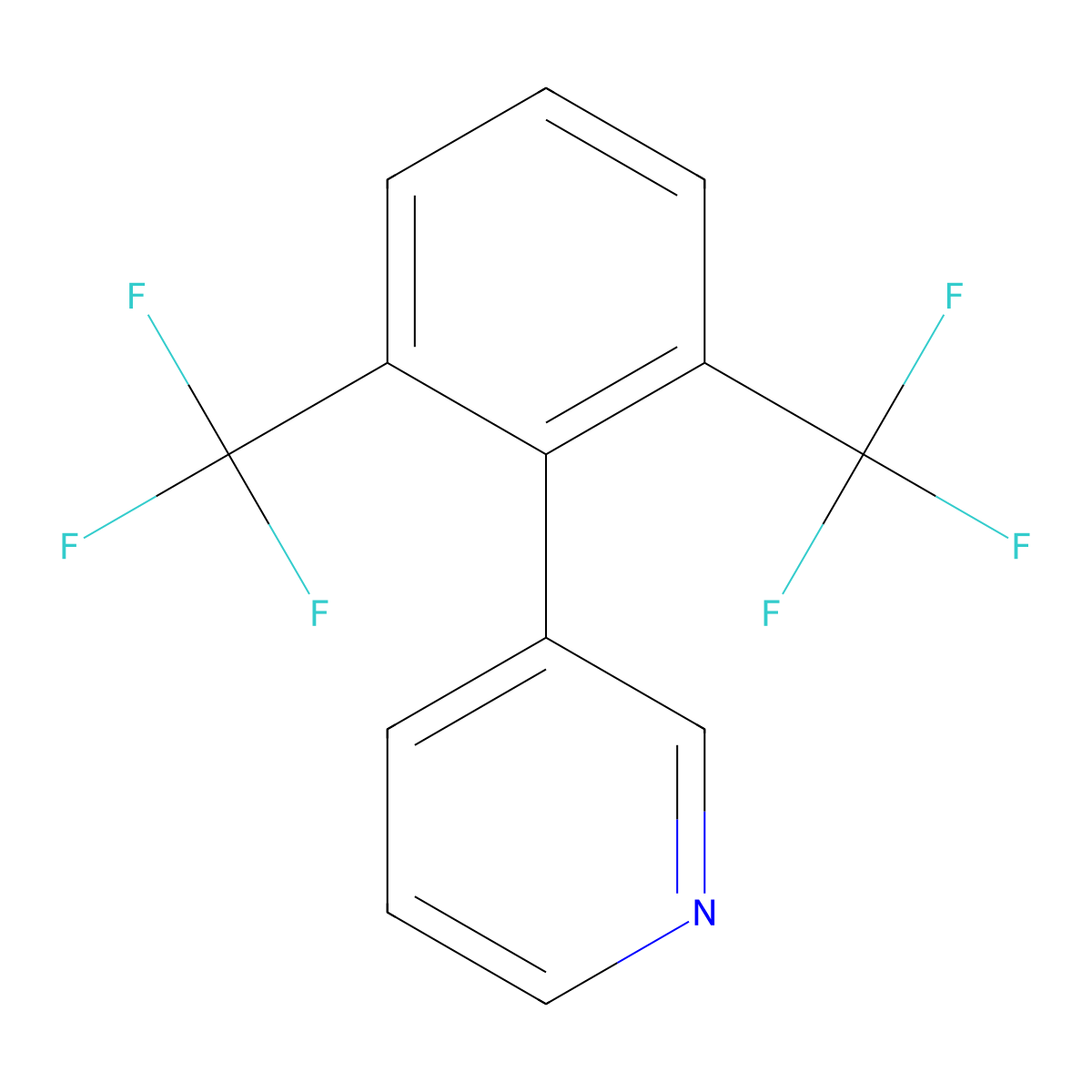 3-(2,6-Bis(trifluoromethyl)phenyl)pyridine molecular structure, CAS 1214333-44-4