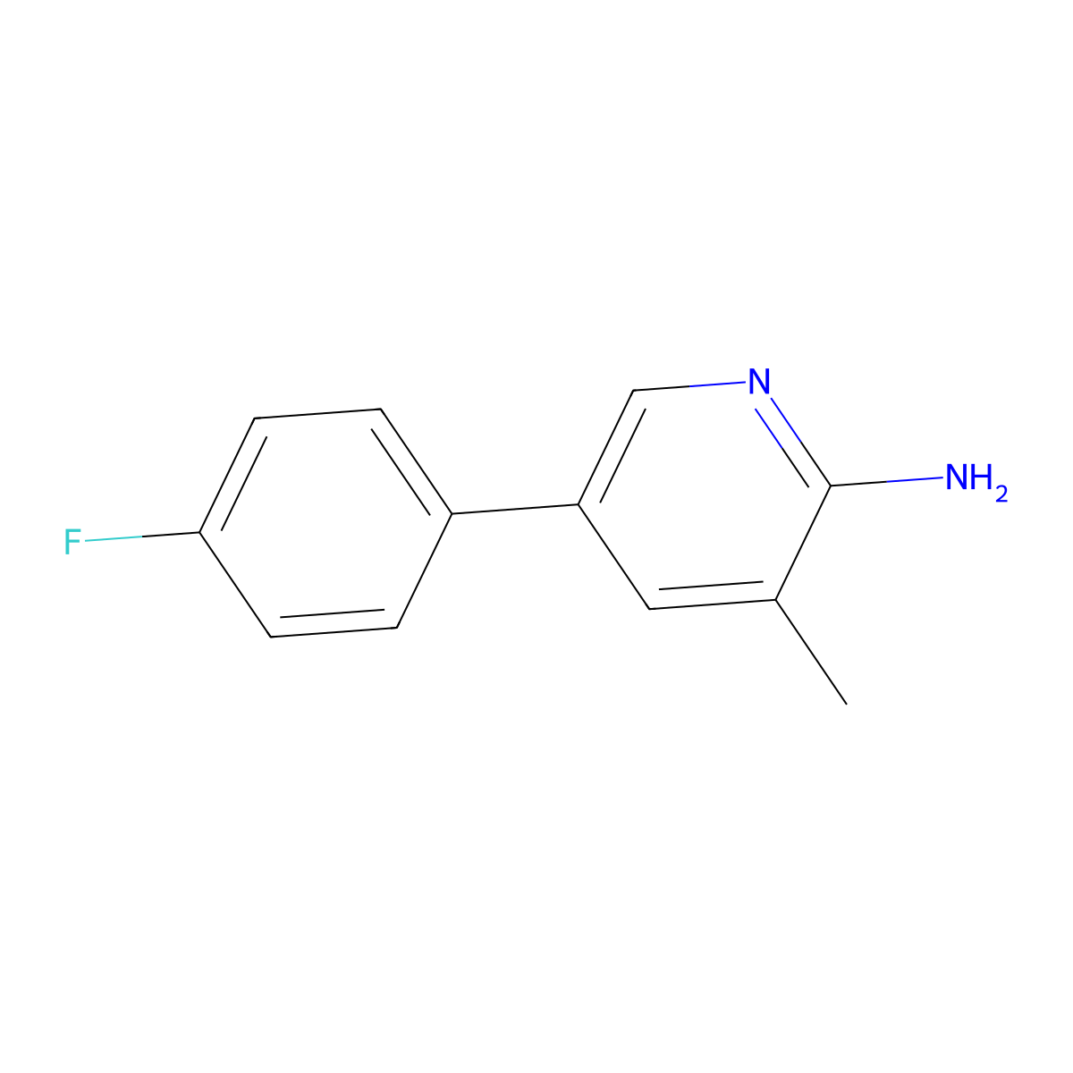 5-(4-Fluorophenyl)-3-methylpyridin-2-amine molecular structure, CAS 1214333-51-3
