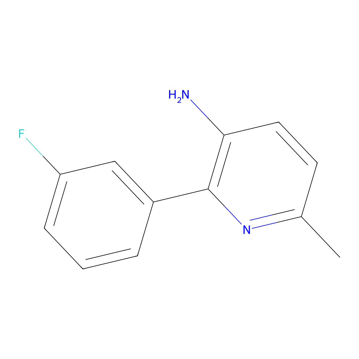 2-(3-Fluorophenyl)-6-methylpyridin-3-amine molecular structure, CAS 1214333-58-0