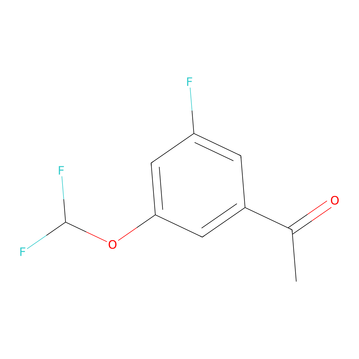 1-[3-(Difluoromethoxy)-5-fluorophenyl]ethanone molecular structure, CAS 1214333-64-8