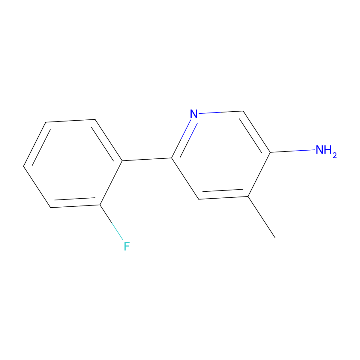 6-(2-Fluorophenyl)-4-methylpyridin-3-amine molecular structure, CAS 1214333-65-9