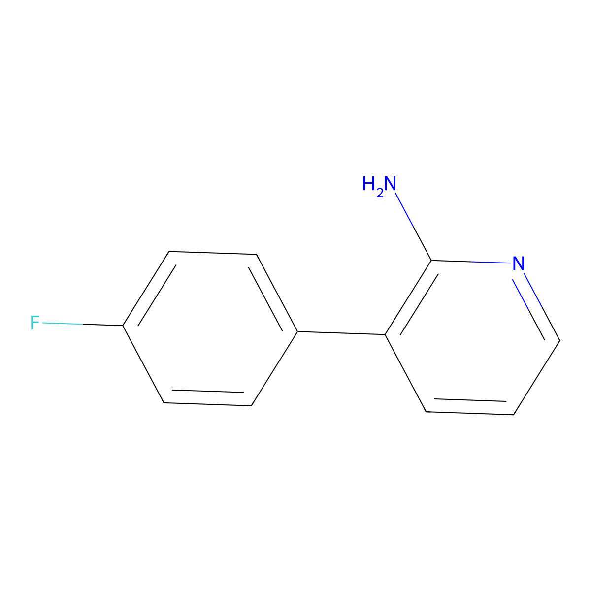 3-(4-Fluoro-phenyl)-pyridin-2-ylamine molecular structure, CAS 1214333-67-1