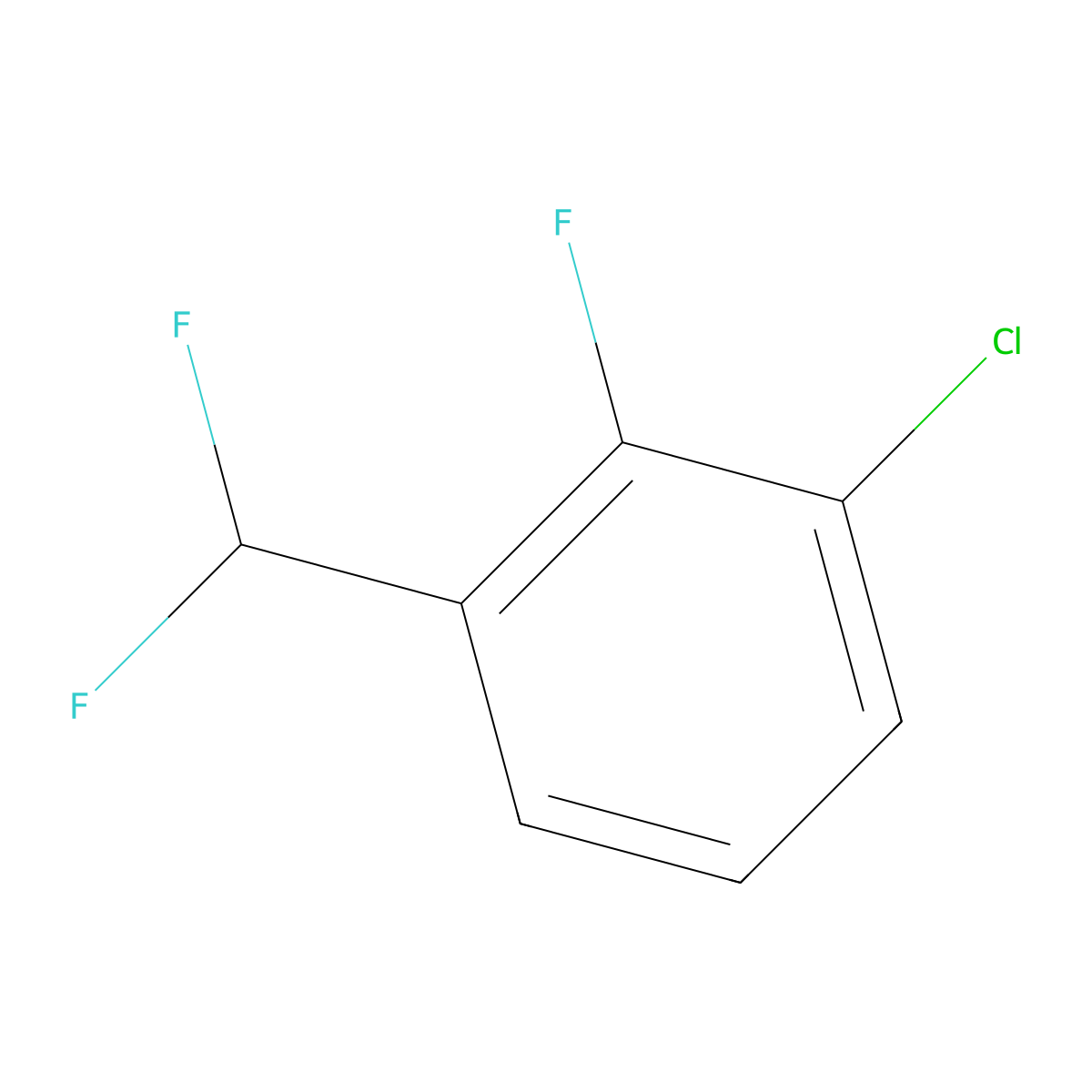1-Chloro-3-(difluoromethyl)-2-fluorobenzene molecular structure, CAS 1214333-71-7