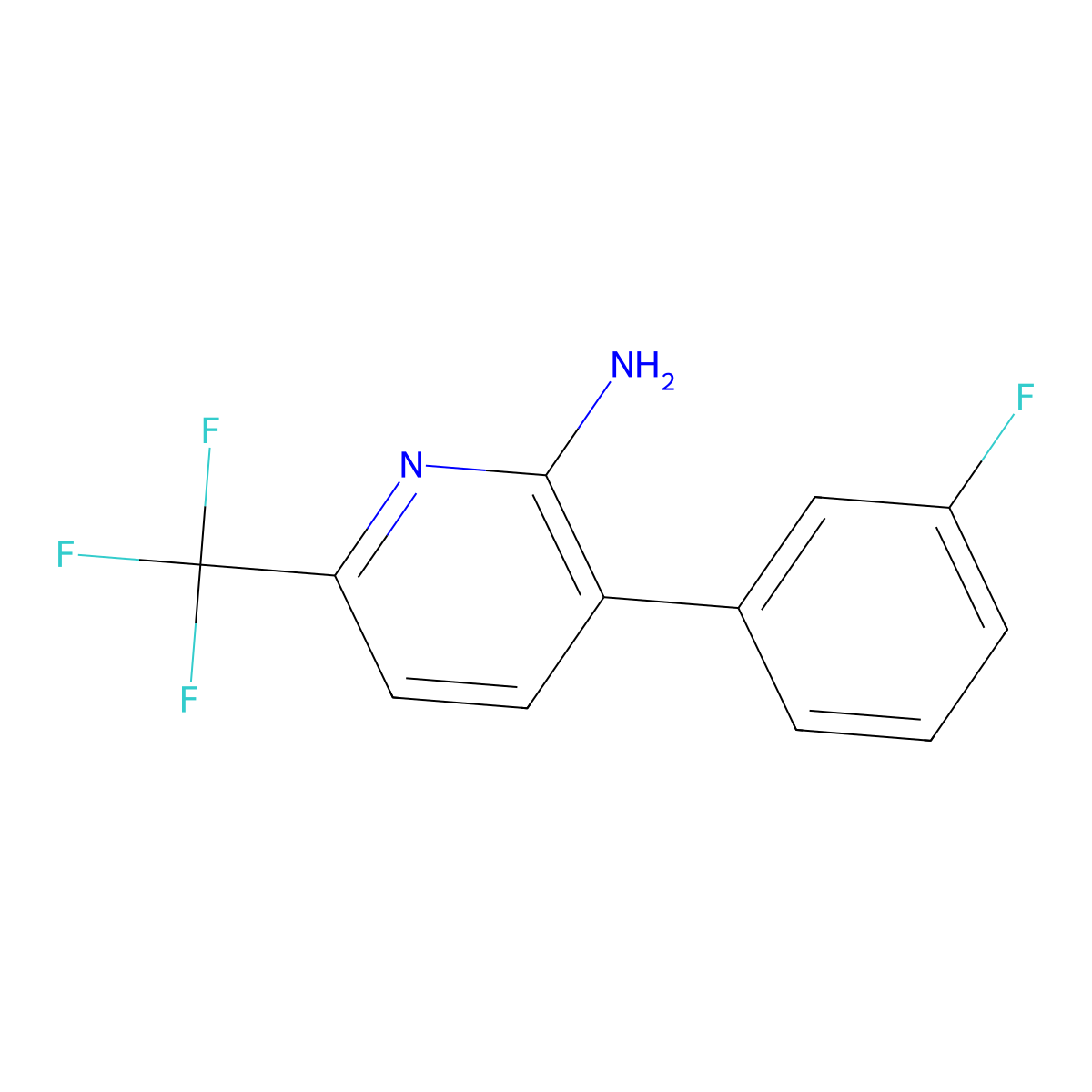 3-(3-Fluorophenyl)-6-(trifluoromethyl)pyridin-2-amine molecular structure, CAS 1214333-73-9