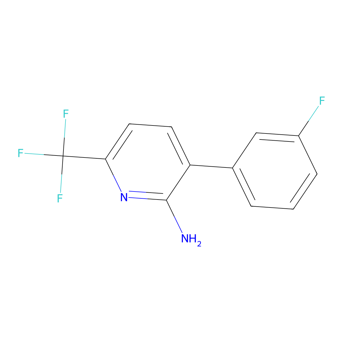 3-(3-Fluorophenyl)-6-(trifluoromethyl)pyridin-2-amine molecular structure, CAS 1214333-73-9