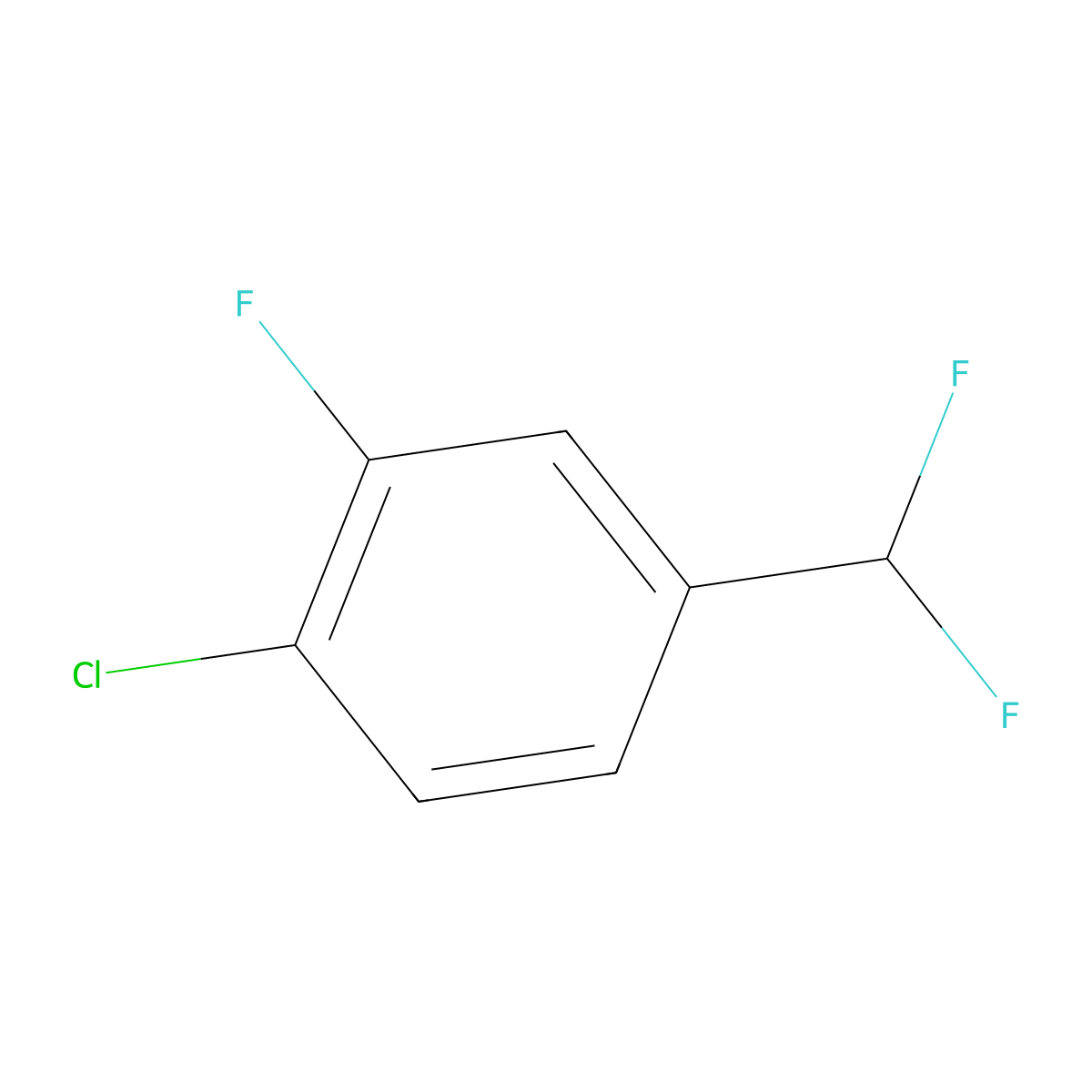 1-Chloro-4-(difluoromethyl)-2-fluorobenzene molecular structure, CAS 1214333-76-2