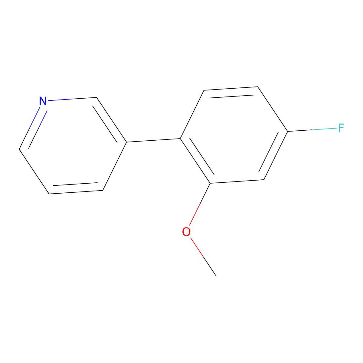3-(4-Fluoro-2-methoxyphenyl)pyridin molecular structure, CAS 1214333-82-0