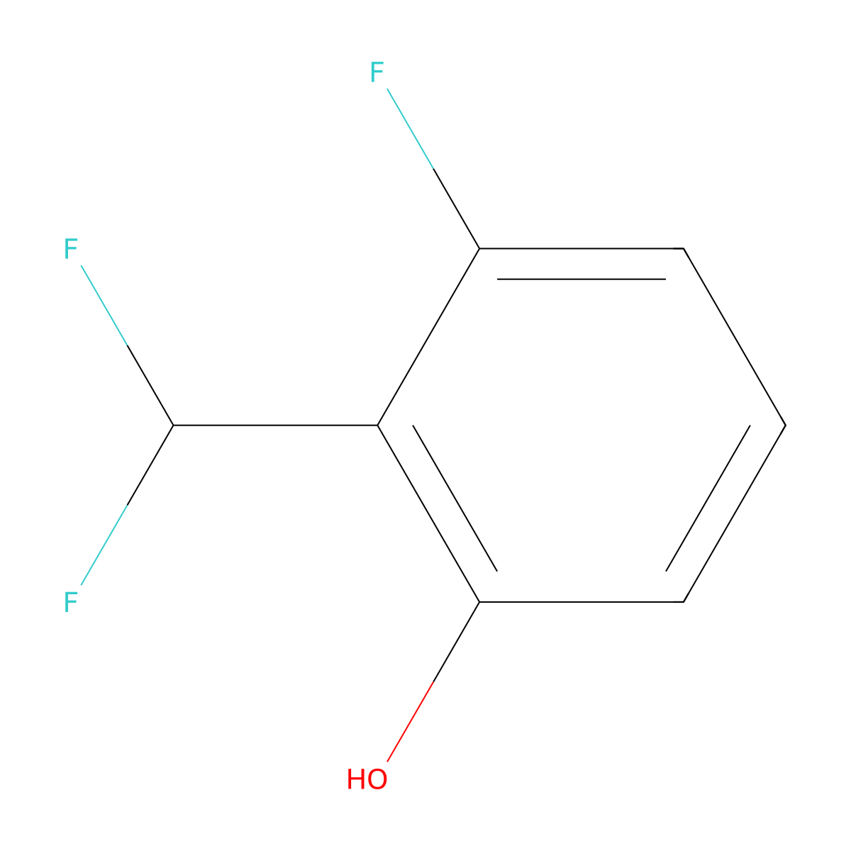 2-(Difluoromethyl)-3-fluorophenol molecular structure, CAS 1214333-85-3