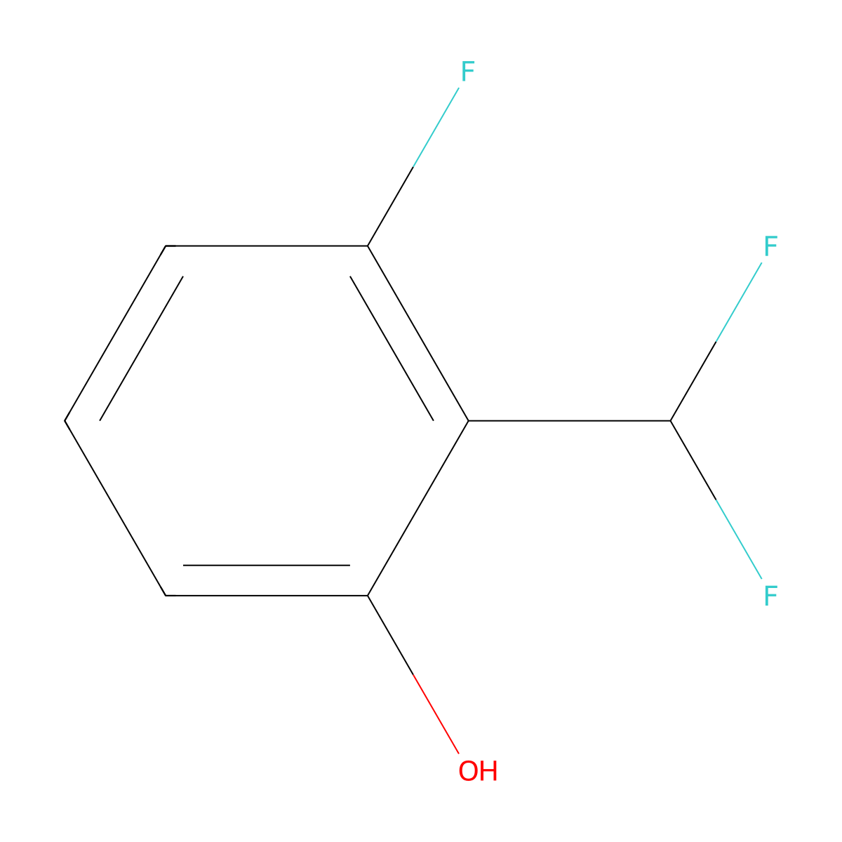 2-(Difluoromethyl)-3-fluorophenol molecular structure, CAS 1214333-85-3