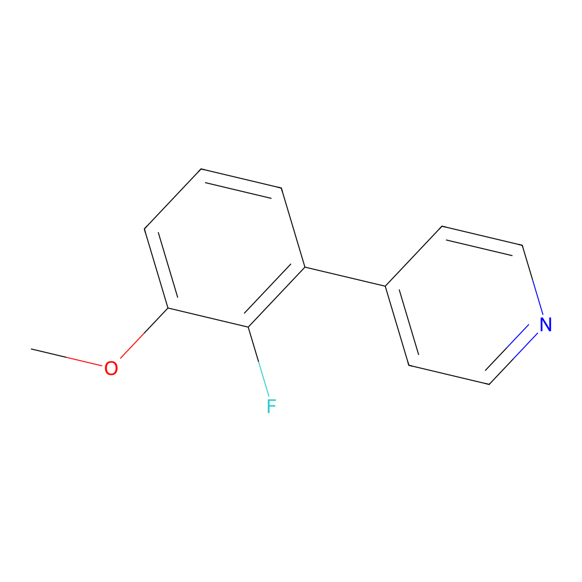 4-(2-Fluoro-3-methoxyphenyl)pyridine molecular structure, CAS 1214333-86-4