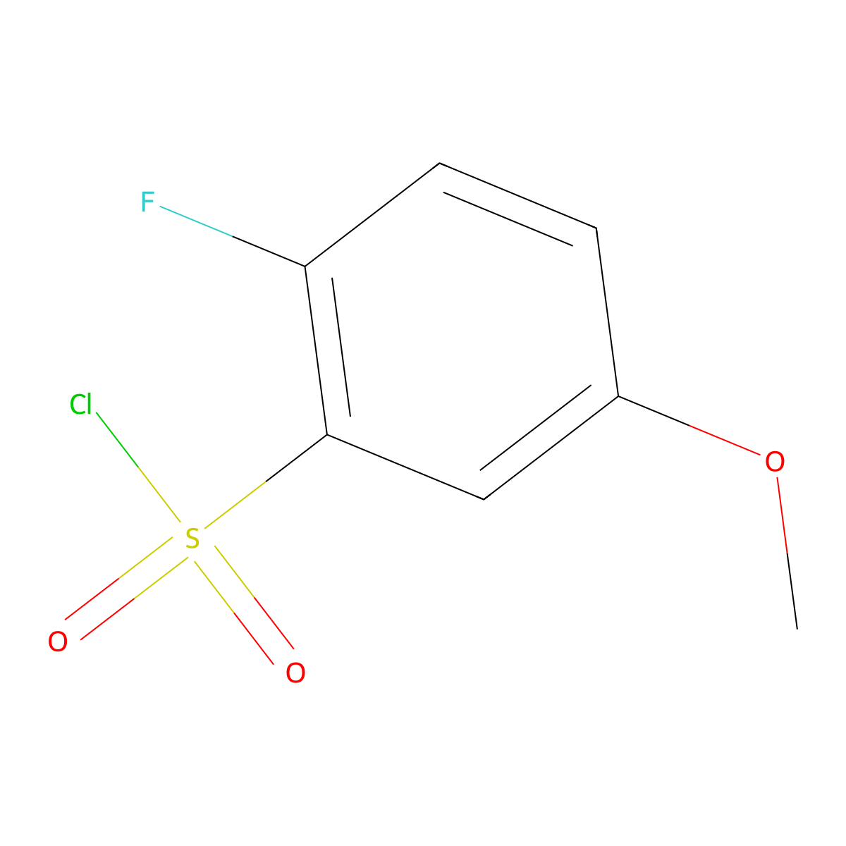 2-Fluoro-5-methoxybenzene-1-sulfonyl chloride molecular structure, CAS 1214334-01-6