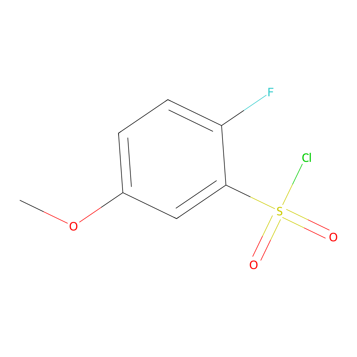2-Fluoro-5-methoxybenzene-1-sulfonyl chloride molecular structure, CAS 1214334-01-6