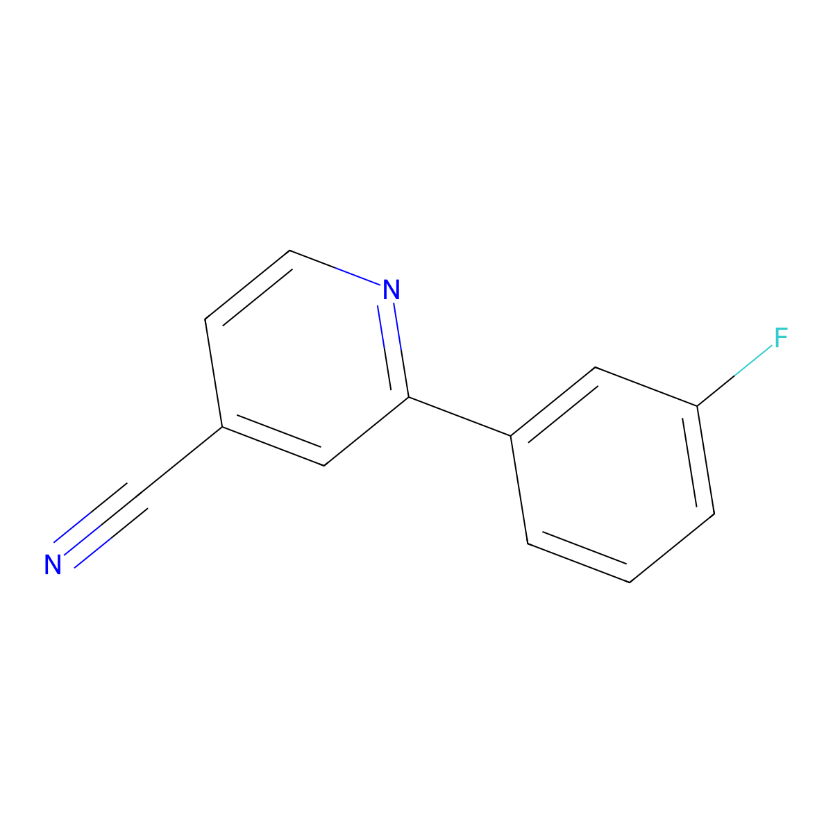 2-(3-Fluorophenyl)isonicotinonitrile molecular structure, CAS 1214334-06-1
