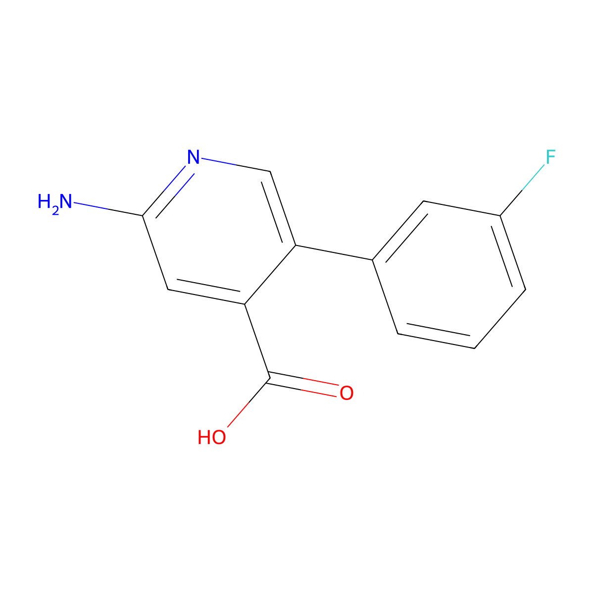 2-Amino-5-(3-fluorophenyl)pyridine-4-carboxylic acid molecular structure, CAS 1214334-07-2