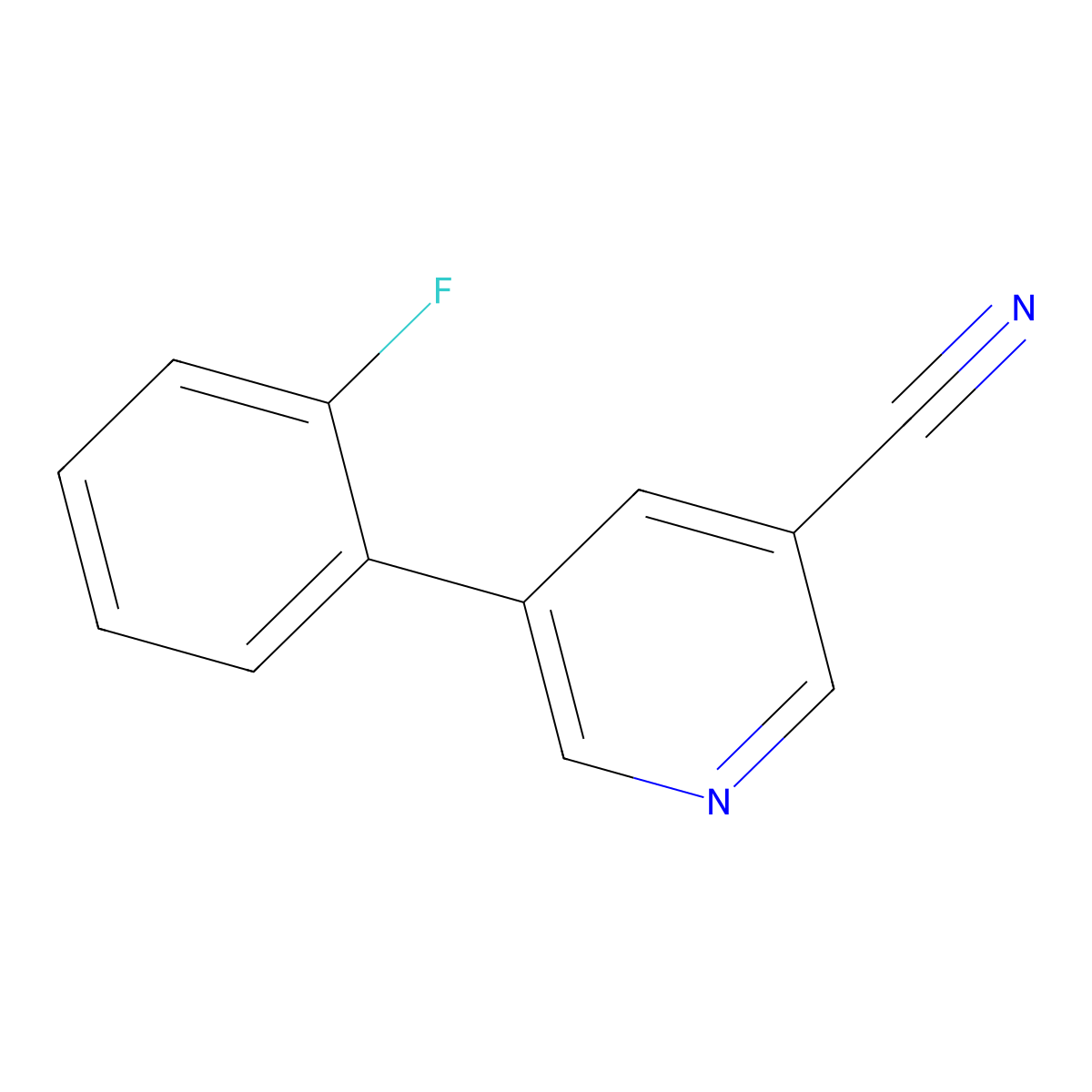 5-(2-Fluorophenyl)nicotinonitrile molecular structure, CAS 1214334-11-8