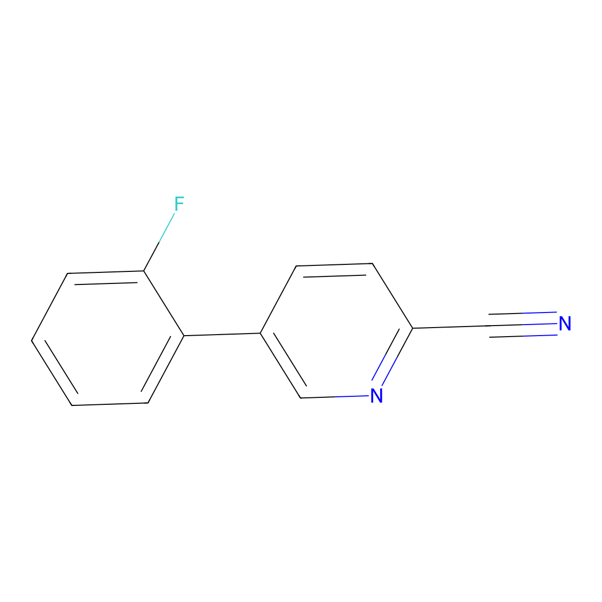 5-(2-Fluorophenyl)picolinonitrile molecular structure, CAS 1214334-16-3