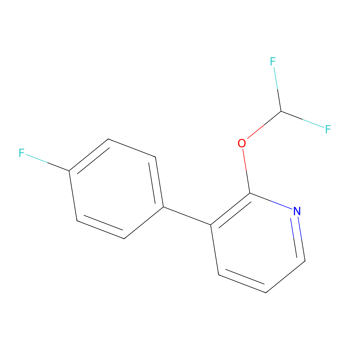 2-(Difluoromethoxy)-3-(4-fluorophenyl)pyridine molecular structure, CAS 1214334-17-4