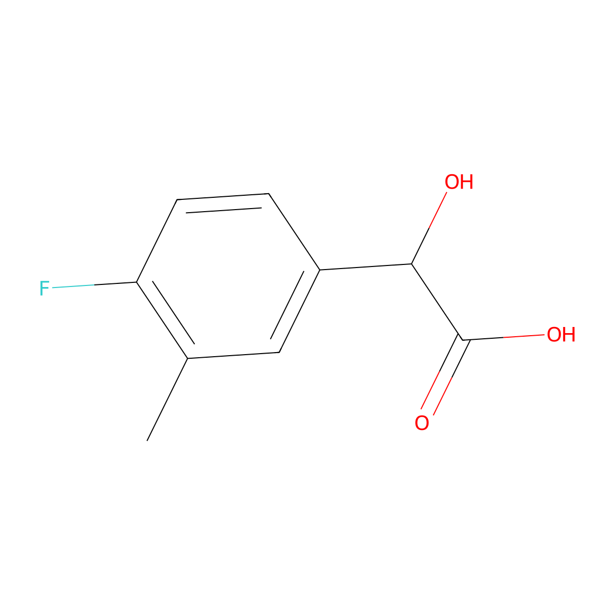 2-(4-Fluoro-3-methylphenyl)-2-hydroxyacetic acid molecular structure, CAS 1214334-23-2
