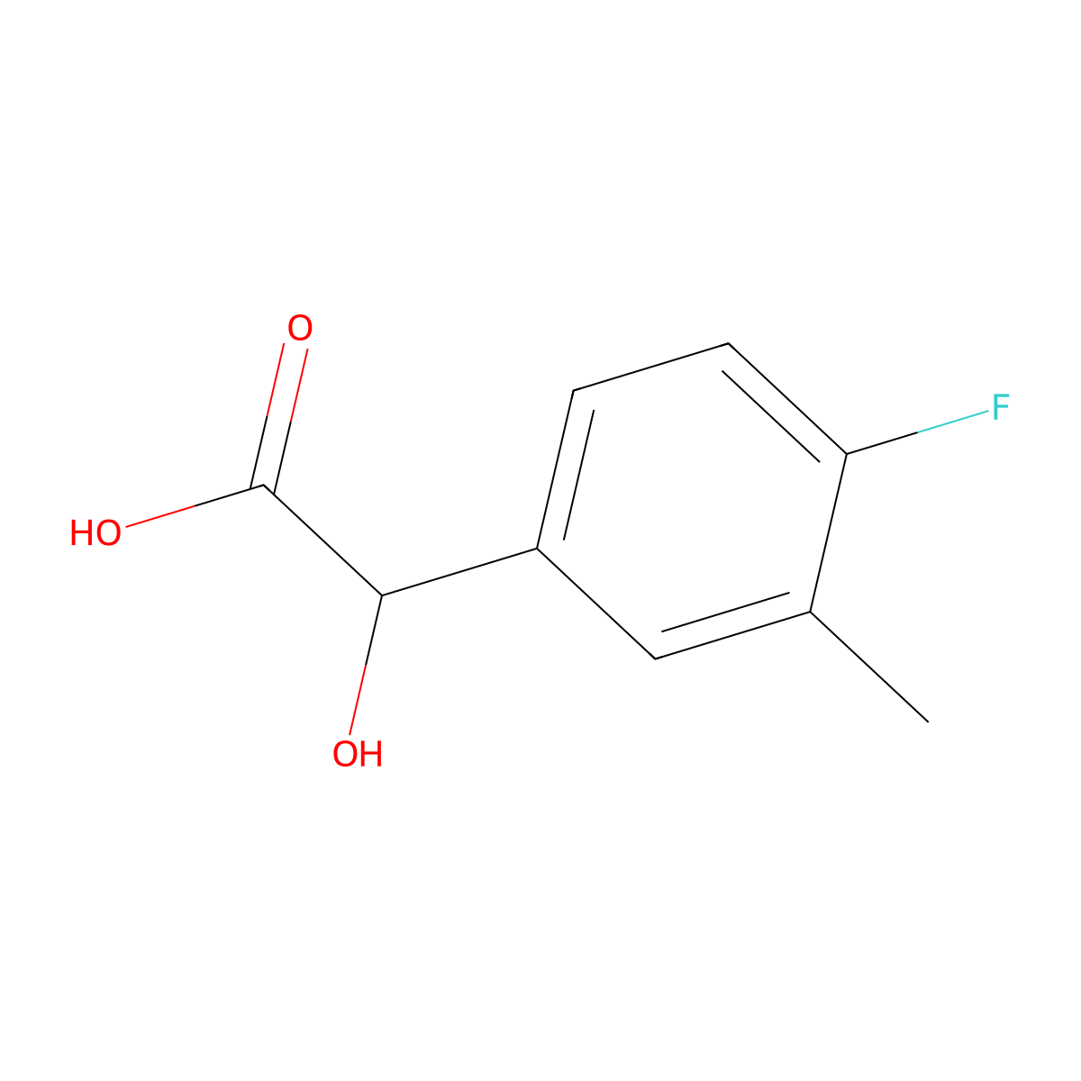 2-(4-Fluoro-3-methylphenyl)-2-hydroxyacetic acid molecular structure, CAS 1214334-23-2