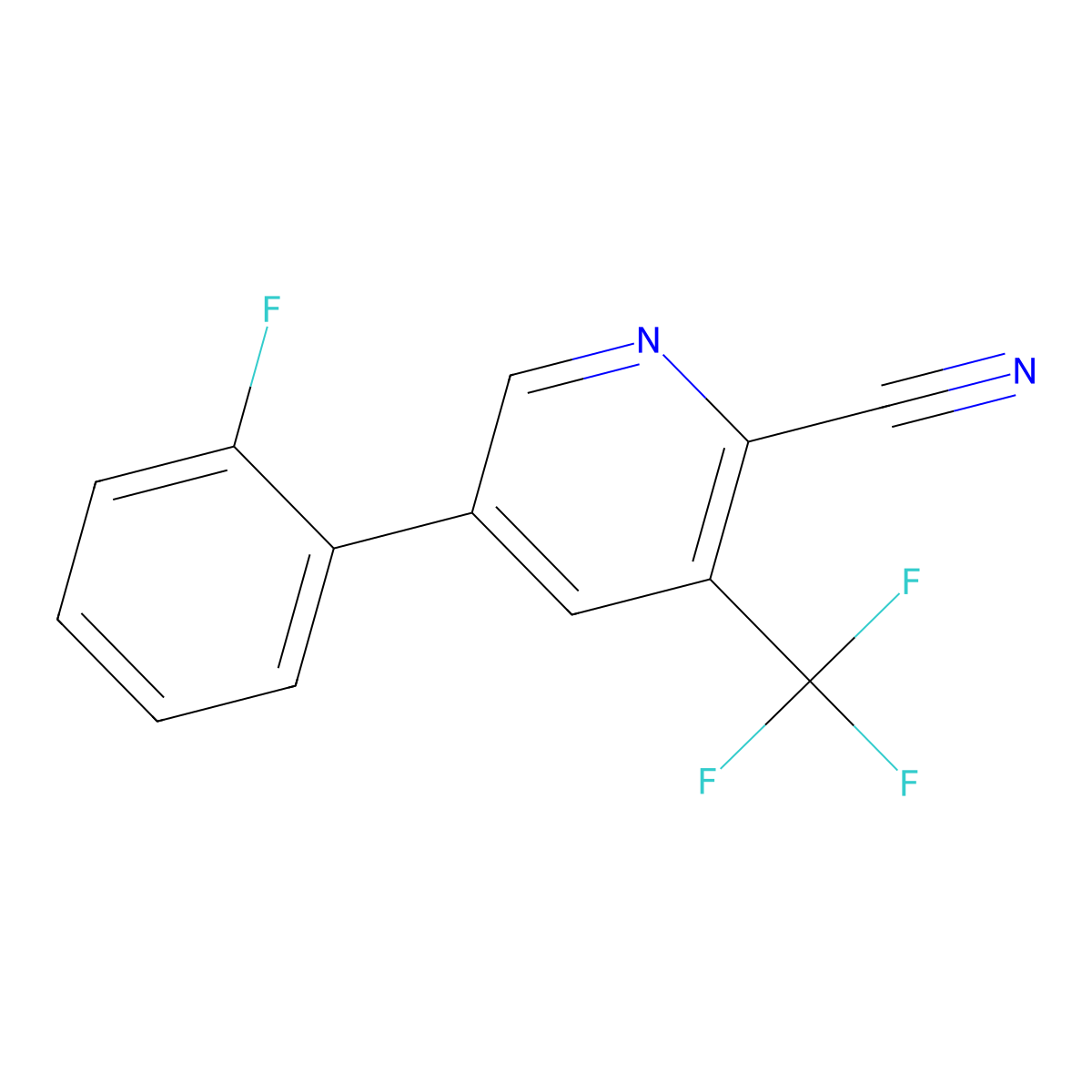 5-(2-Fluorophenyl)-3-(trifluoromethyl)picolinonitrile molecular structure, CAS 1214334-33-4