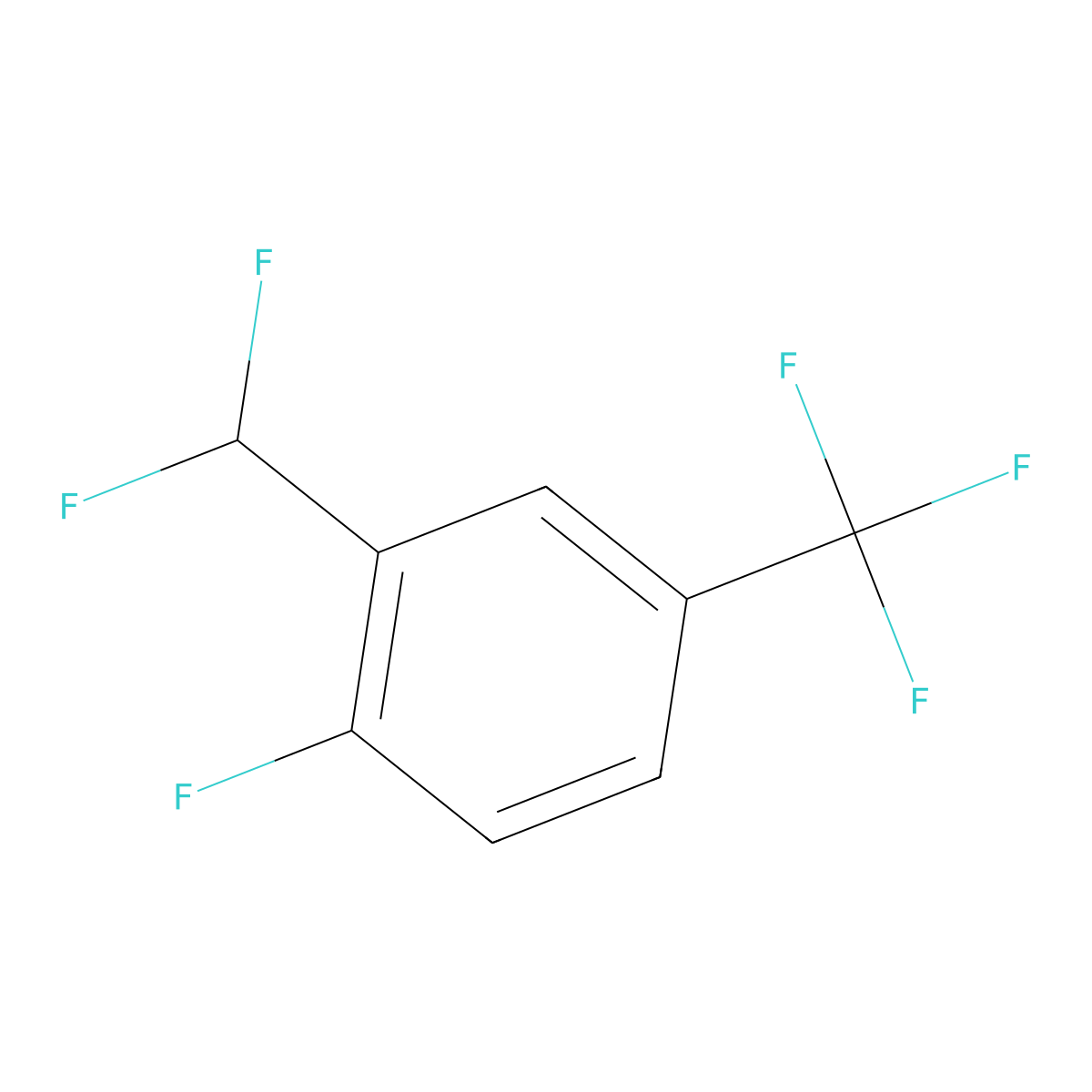 2-(Difluoromethyl)-1-fluoro-4-(trifluoromethyl)benzene molecular structure, CAS 1214334-37-8