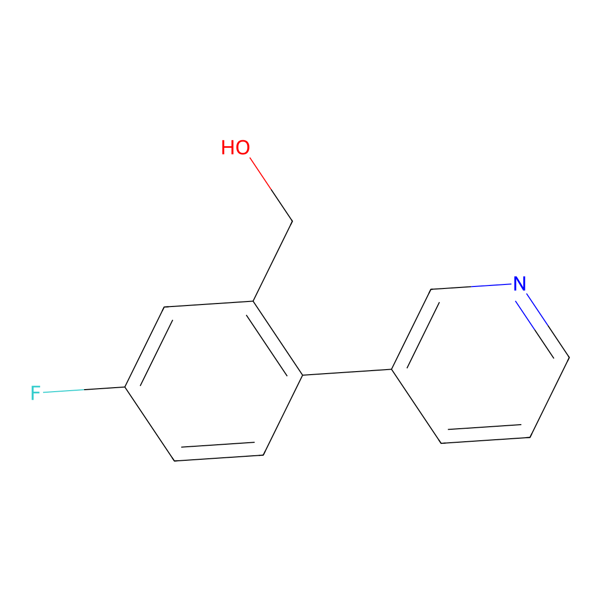 (5-Fluoro-2-(pyridin-3-yl)phenyl)methanol molecular structure, CAS 1214334-42-5