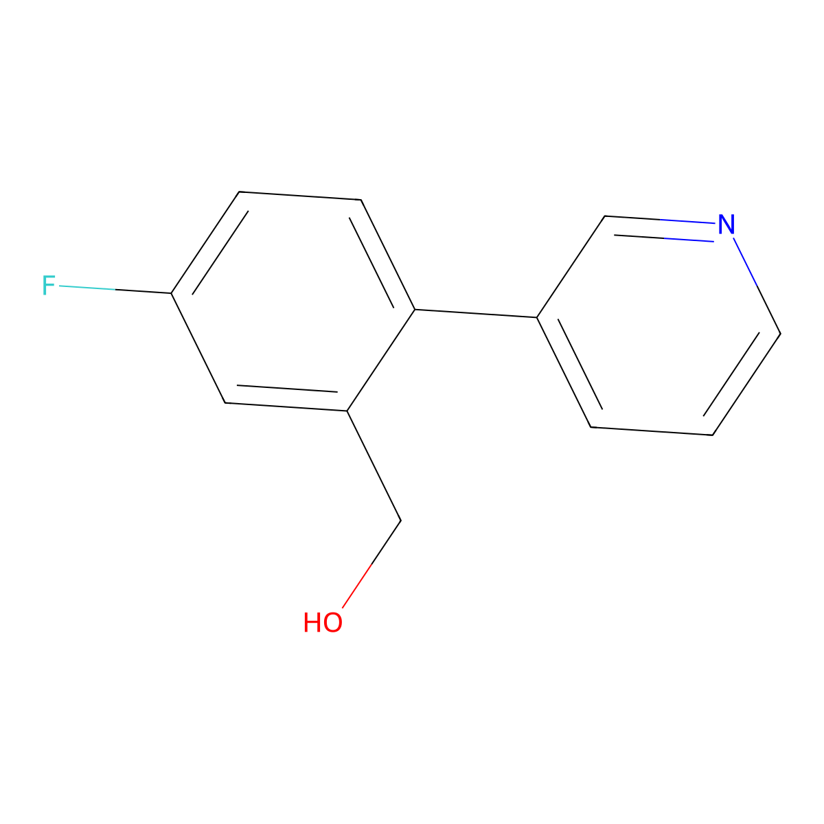 (5-Fluoro-2-(pyridin-3-yl)phenyl)methanol molecular structure, CAS 1214334-42-5