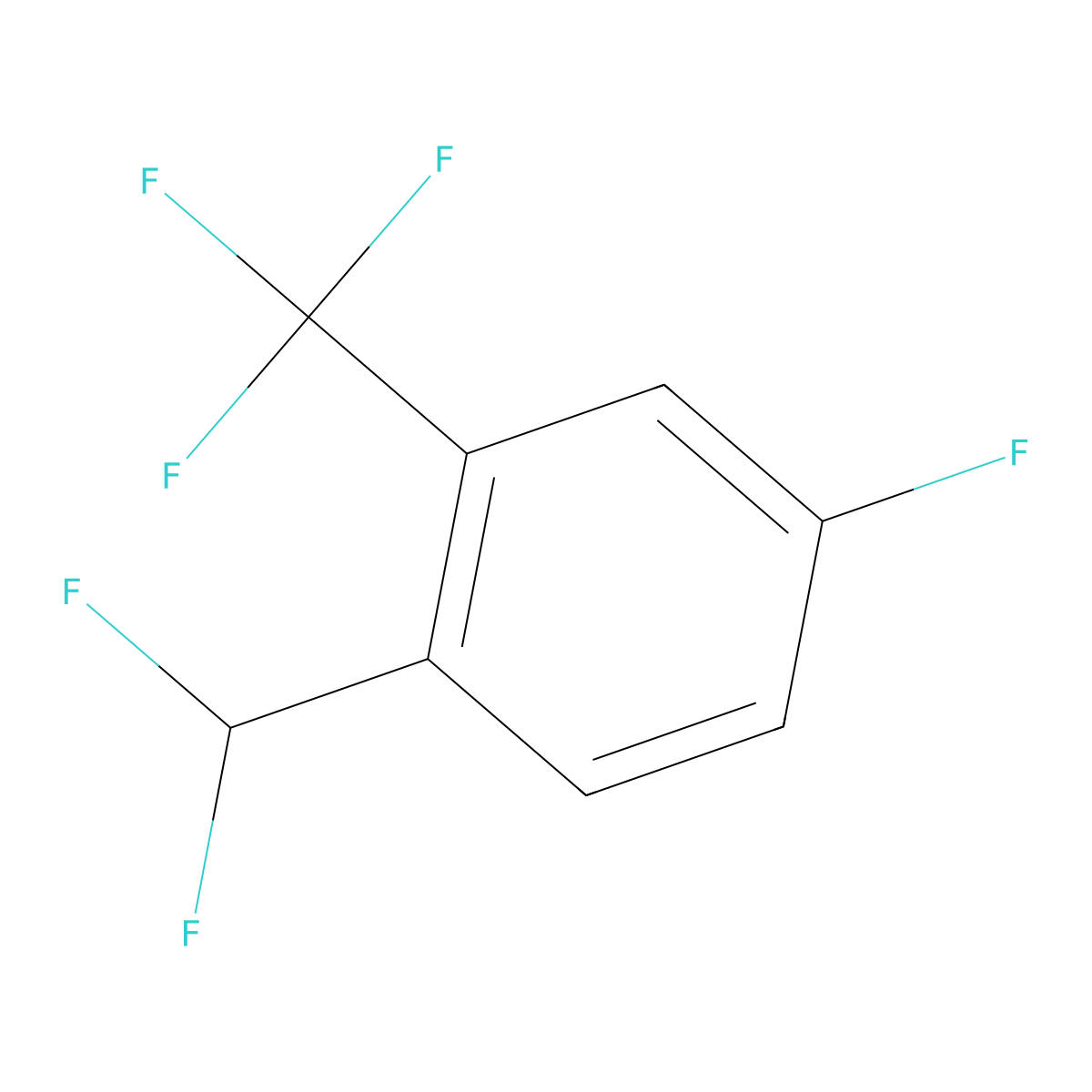 1-(Difluoromethyl)-4-fluoro-2-(trifluoromethyl)benzene molecular structure, CAS 1214334-45-8