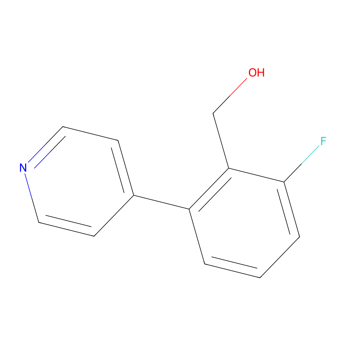 [2-Fluoro-6-(pyridin-4-yl)phenyl]methanol molecular structure, CAS 1214334-49-2