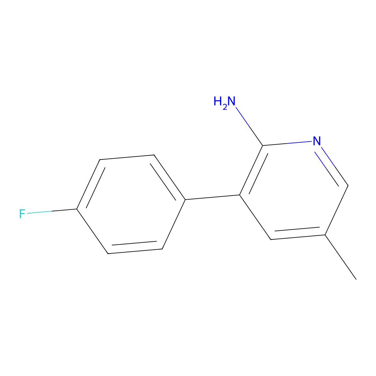 3-(4-Fluorophenyl)-5-methylpyridin-2-amine molecular structure, CAS 1214334-60-7