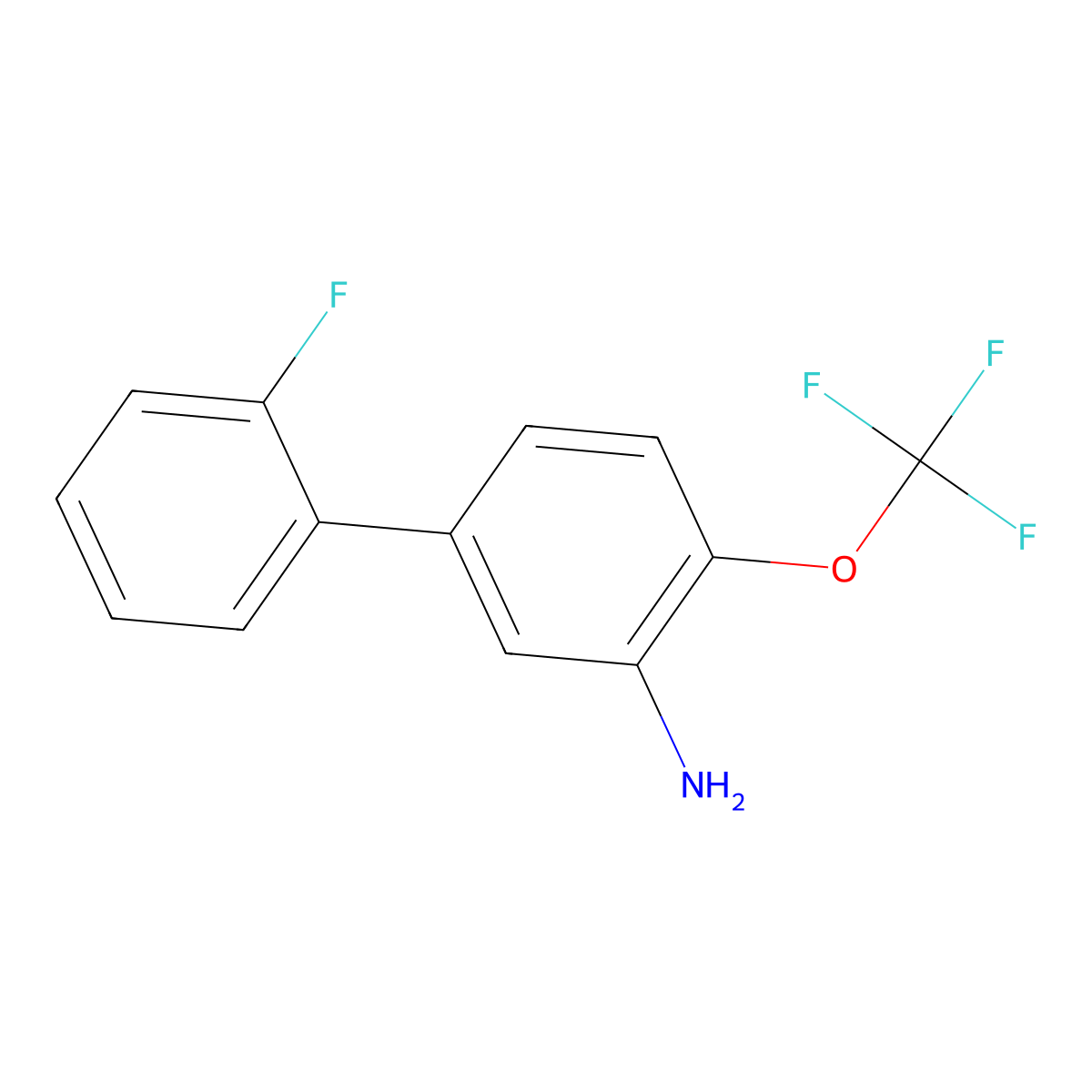 2'-Fluoro-4-(trifluoromethoxy)biphenyl-3-amine molecular structure, CAS 1214334-75-4