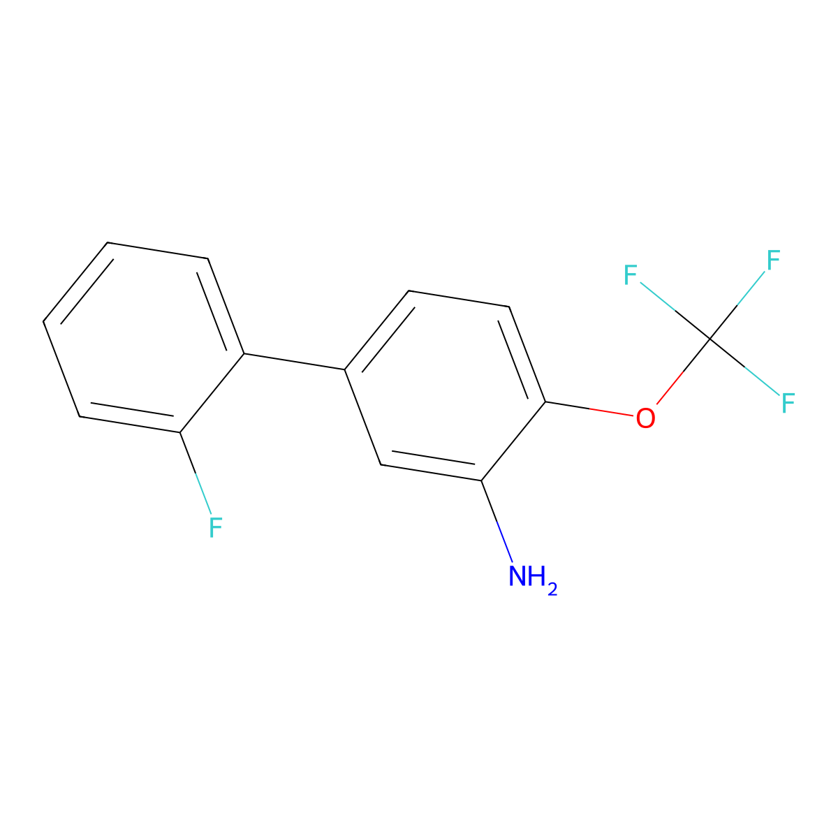 2'-Fluoro-4-(trifluoromethoxy)biphenyl-3-amine molecular structure, CAS 1214334-75-4