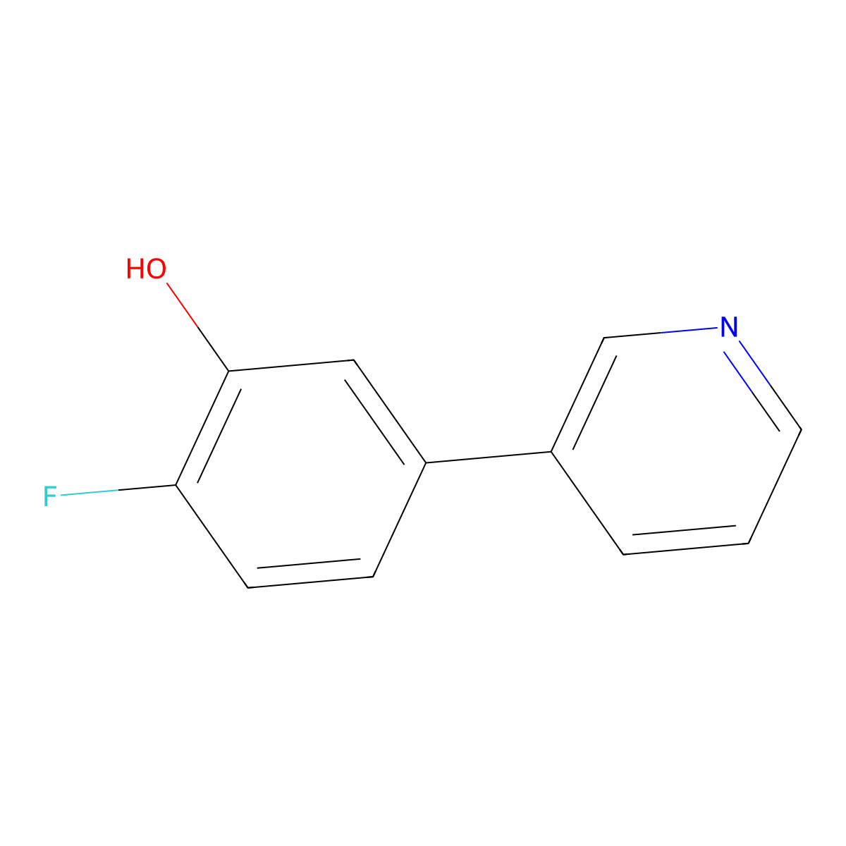 2-Fluoro-5-(pyridin-3-yl)phenol molecular structure, CAS 1214334-99-2