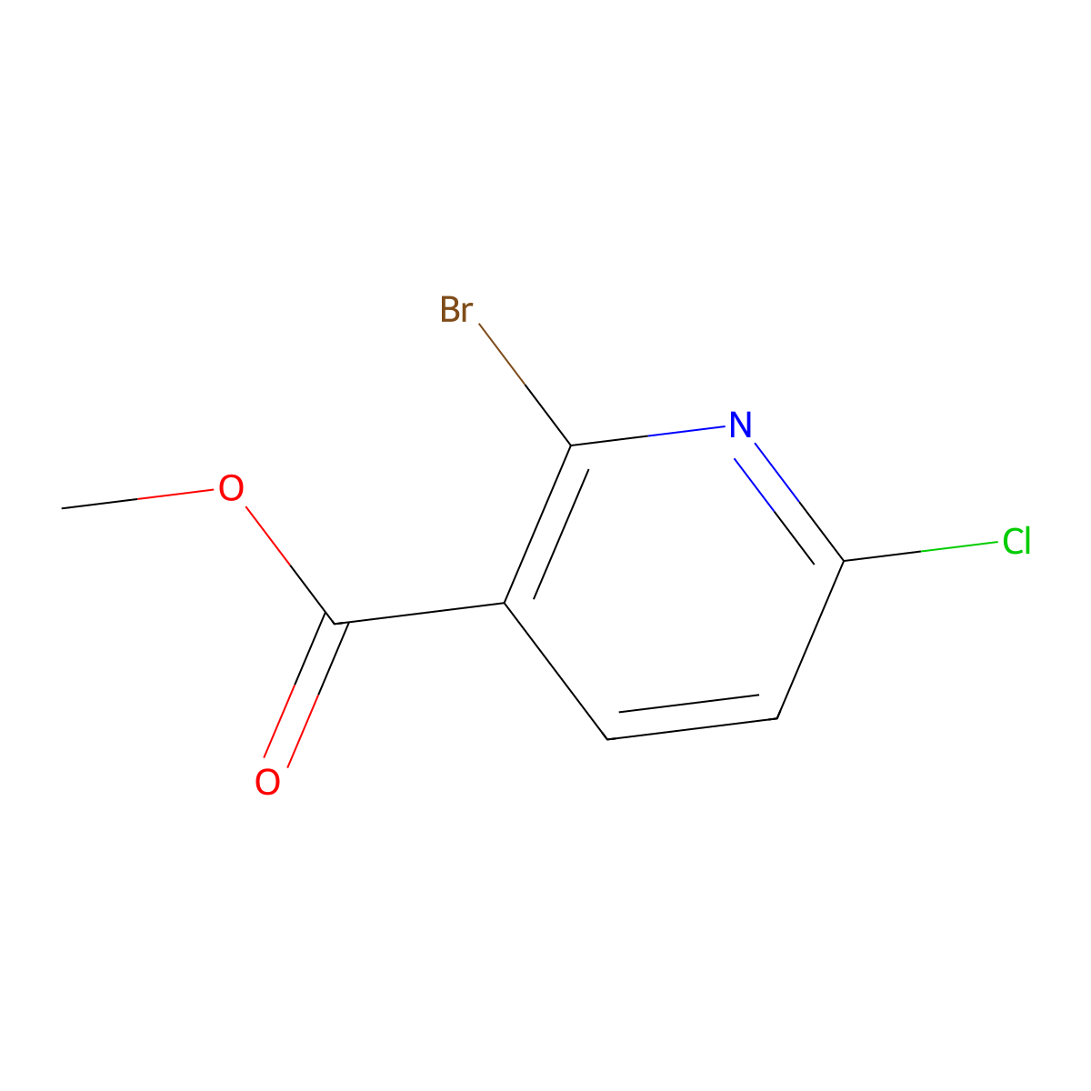 Methyl 2-bromo-6-chloronicotinate molecular structure, CAS 1214335-05-3