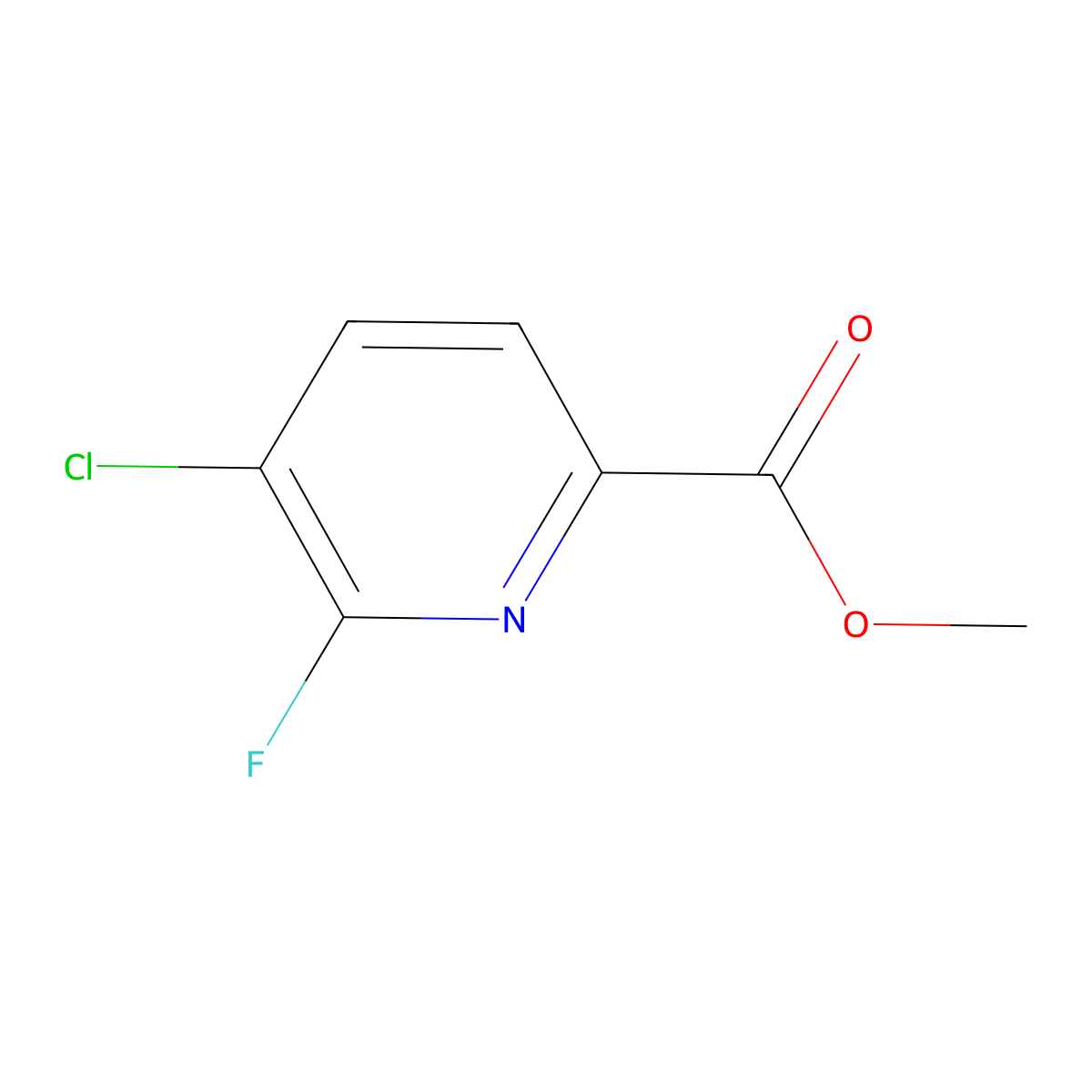 Methyl 5-chloro-6-fluoropicolinate molecular structure, CAS 1214335-09-7