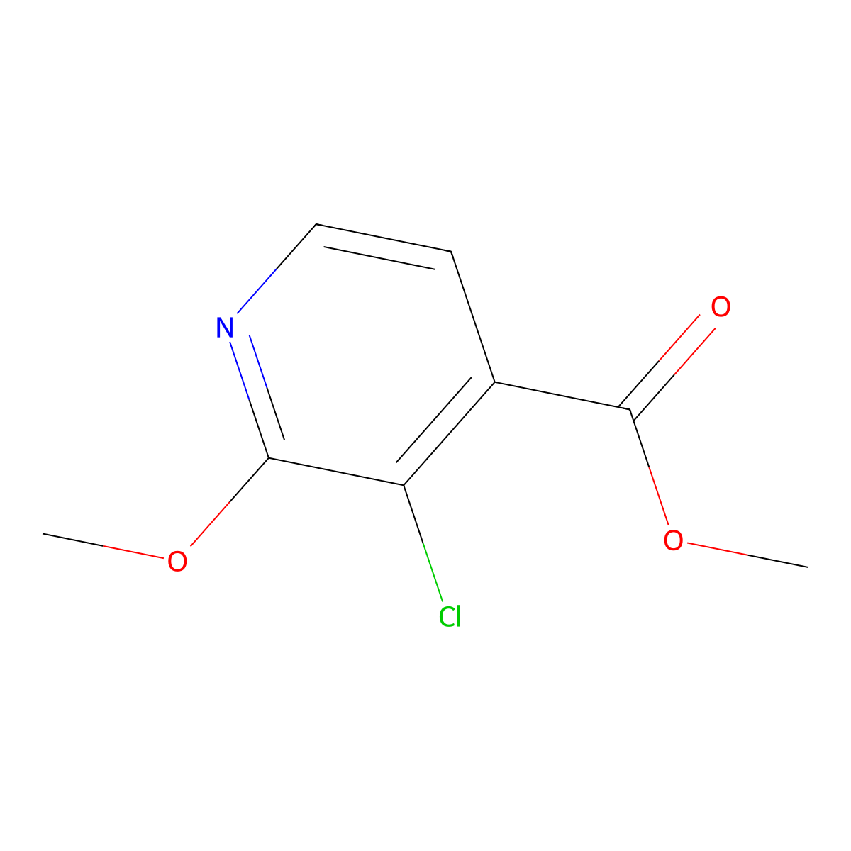 Methyl 3-chloro-2-methoxypyridine-4-carboxylate molecular structure, CAS 1214335-12-2