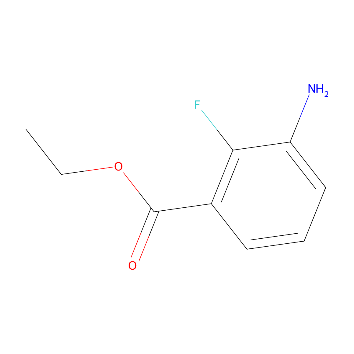 Ethyl 3-amino-2-fluorobenzoate molecular structure, CAS 1214335-16-6