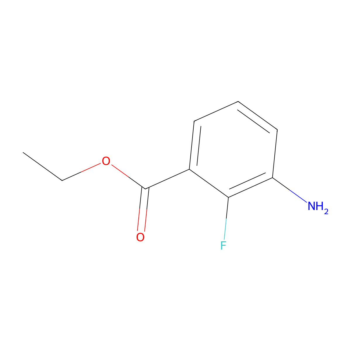Ethyl 3-amino-2-fluorobenzoate molecular structure, CAS 1214335-16-6