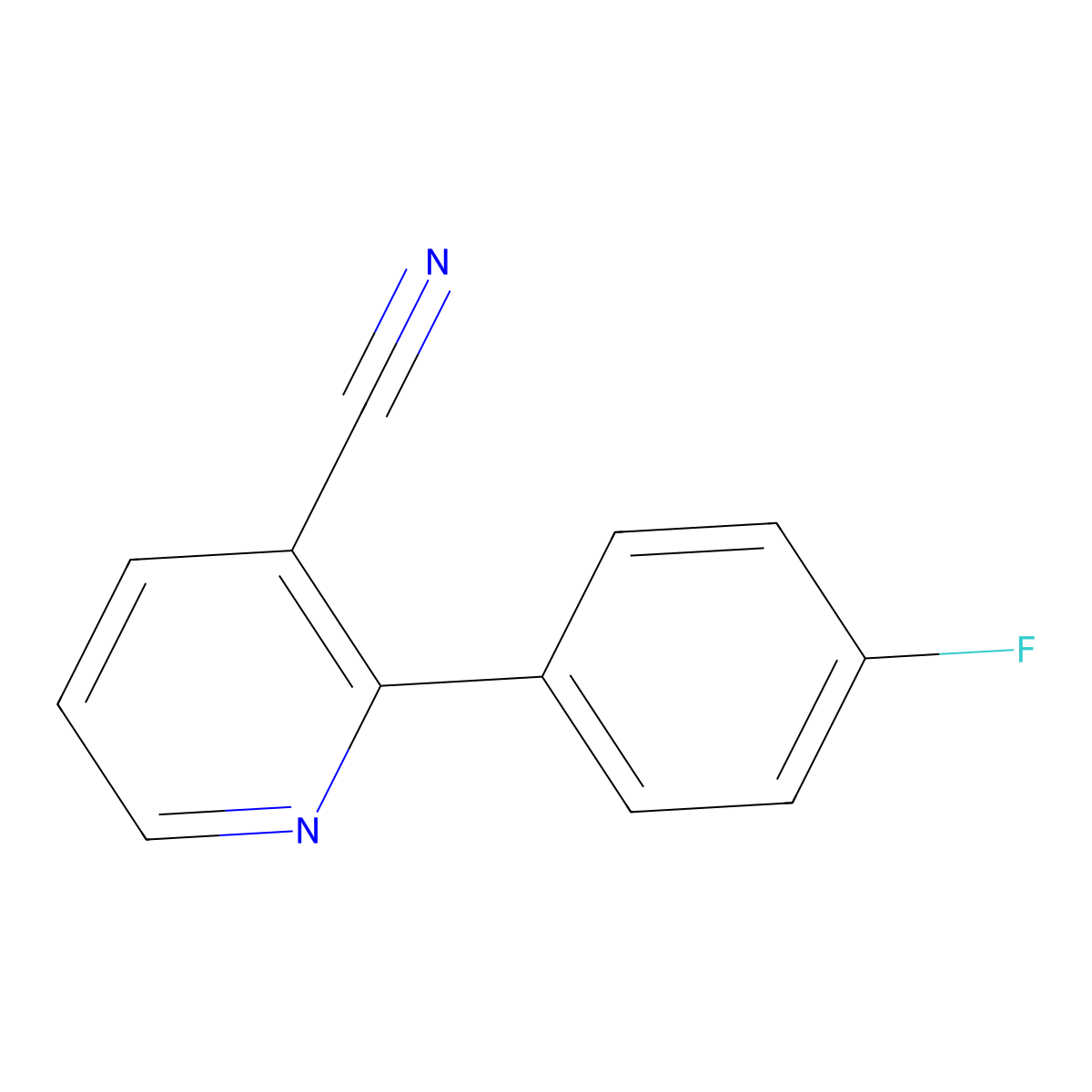2-(4-Fluorophenyl)pyridine-3-carbonitrile molecular structure, CAS 1214335-17-7