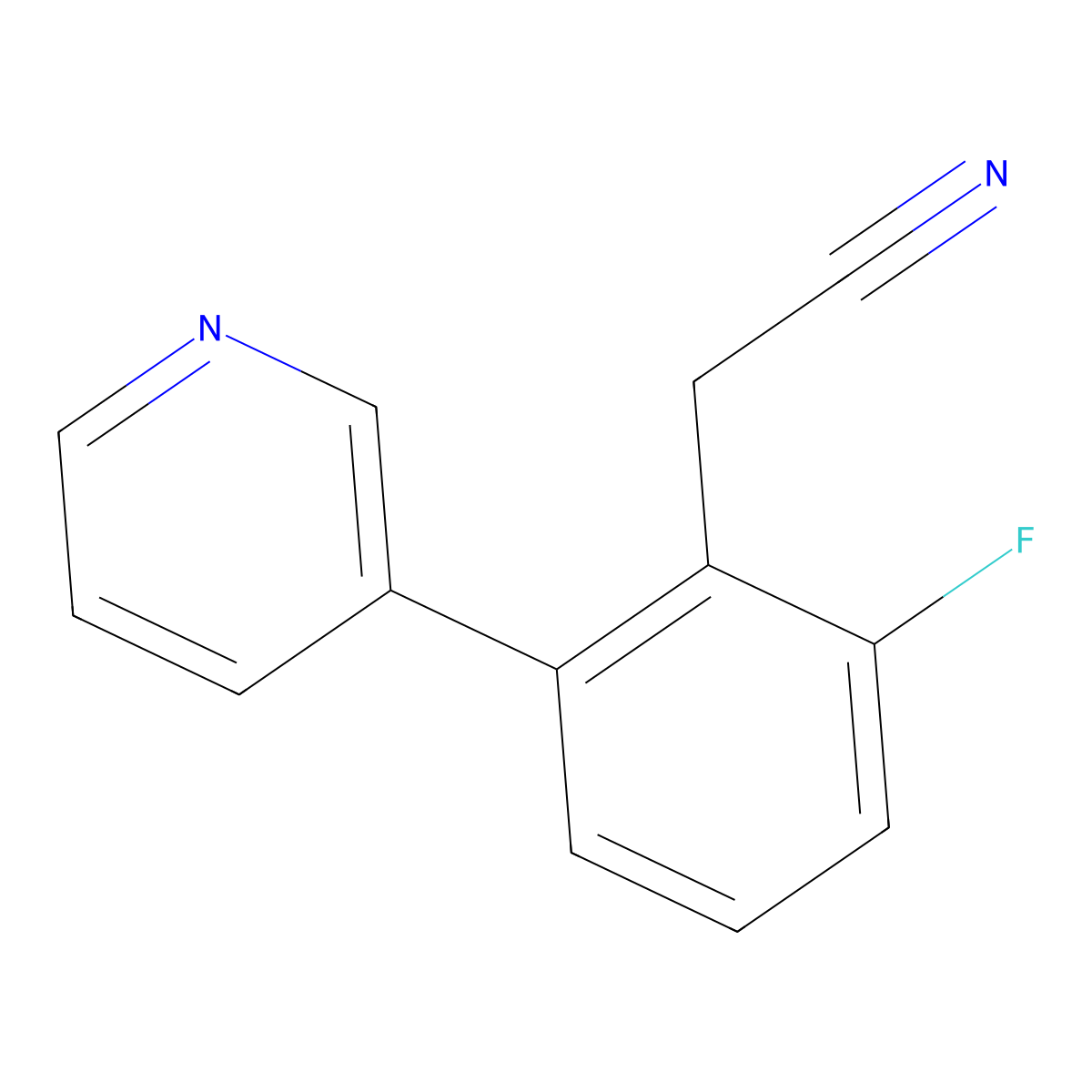 2-(2-Fluoro-6-pyridin-3-ylphenyl)acetonitrile molecular structure, CAS 1214335-18-8