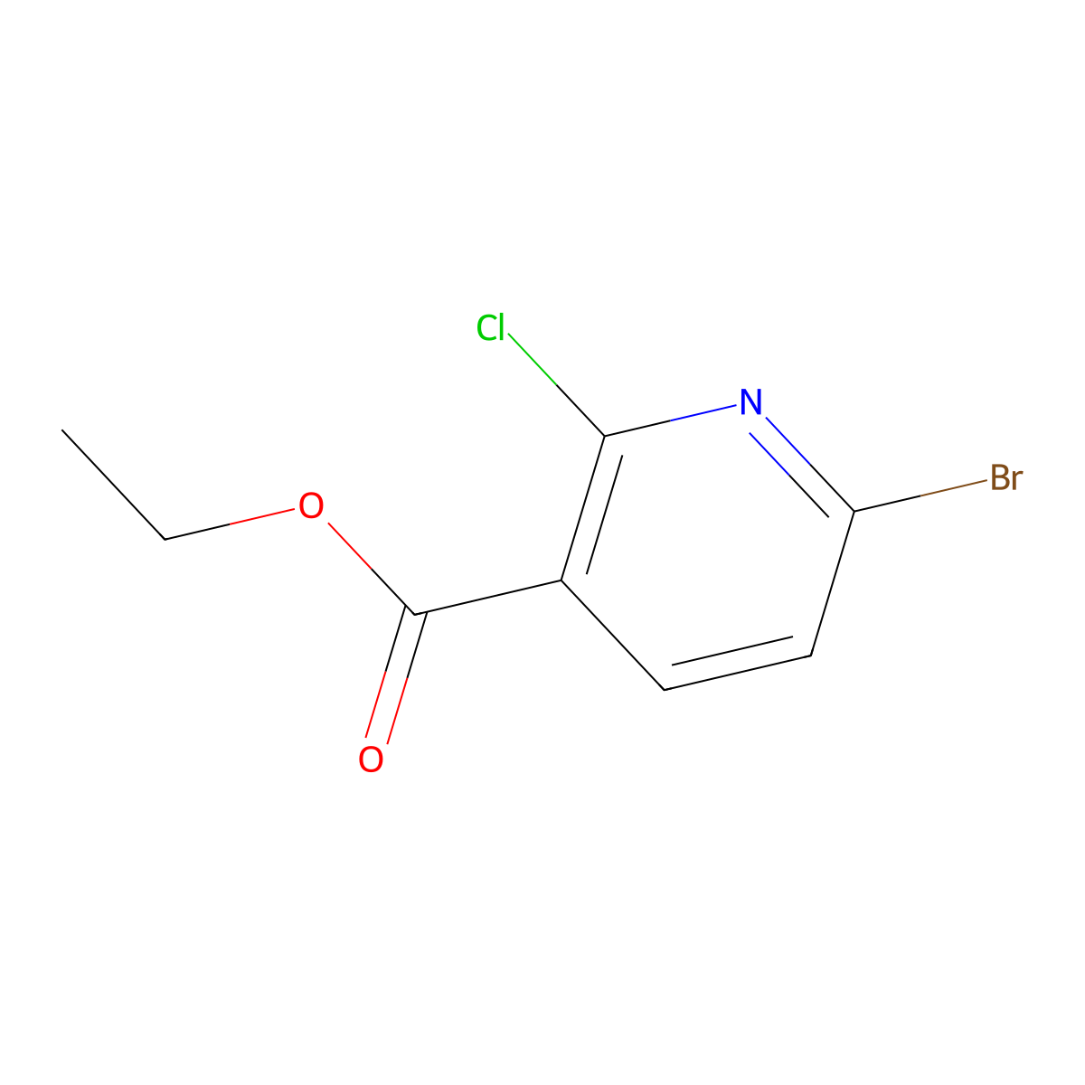 Ethyl 6-bromo-2-chloronicotinate molecular structure, CAS 1214335-22-4
