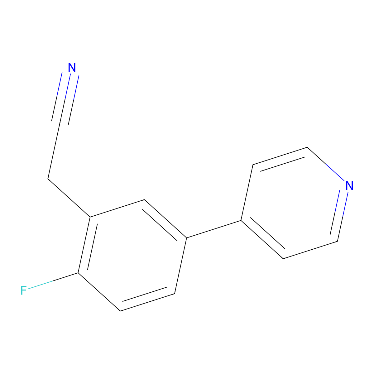 2-(2-Fluoro-5-pyridin-4-ylphenyl)acetonitrile molecular structure, CAS 1214335-23-5