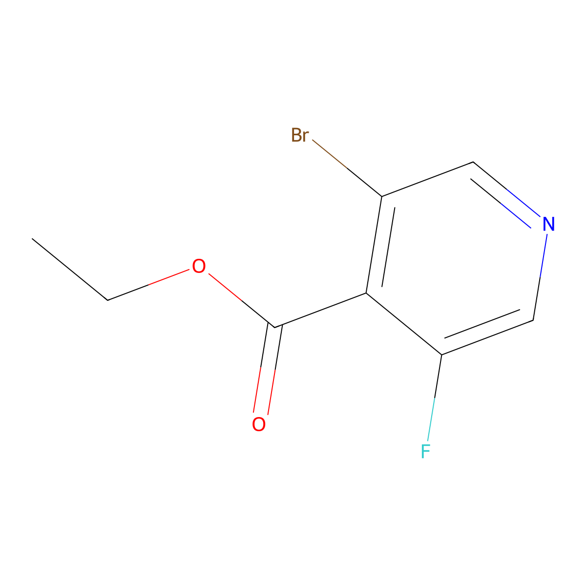 Ethyl 3-bromo-5-fluoroisonicotinate molecular structure, CAS 1214335-25-7