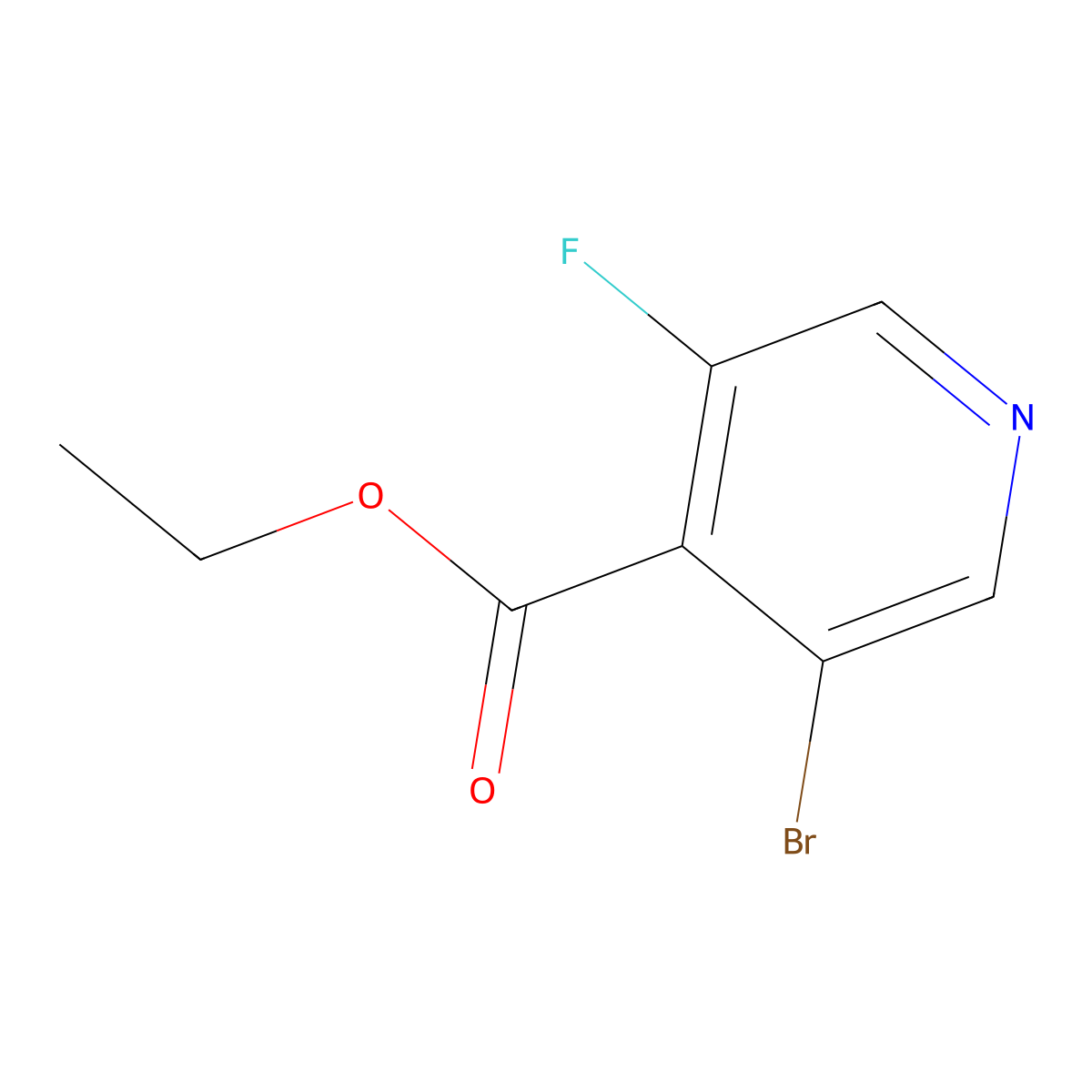 Ethyl 3-bromo-5-fluoroisonicotinate molecular structure, CAS 1214335-25-7
