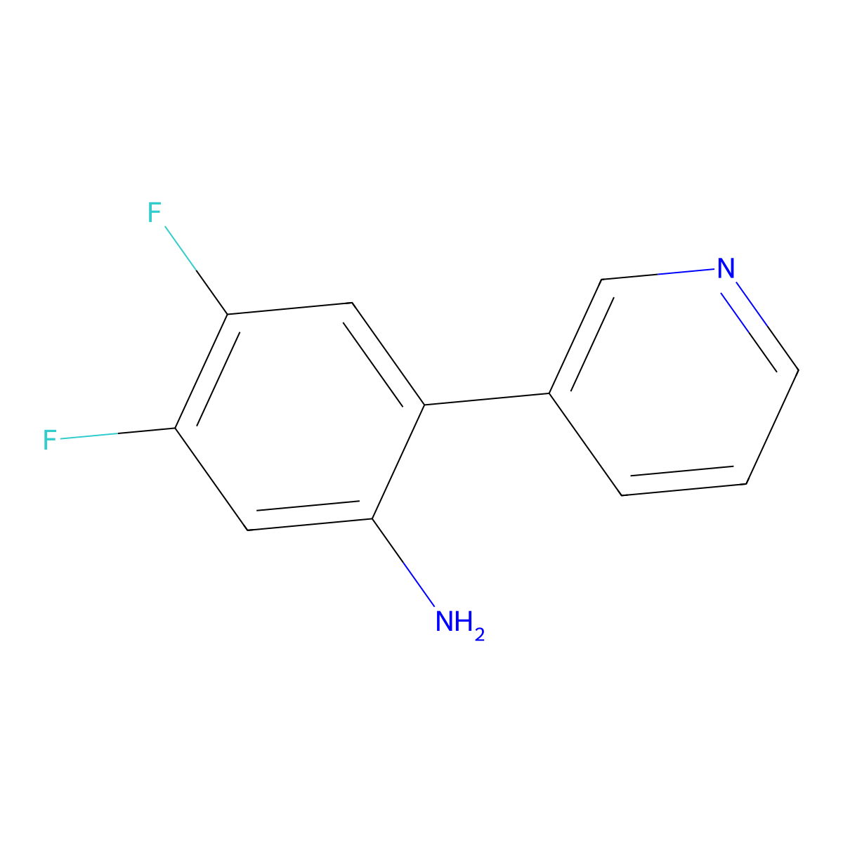 4,5-Difluoro-2-(pyridin-3-yl)aniline molecular structure, CAS 1214335-40-6